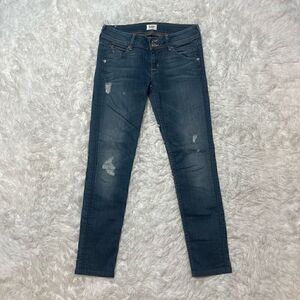 Hudson Skinny Jeans Womens Size 26 Low Rise Flap Pockets Distressed Made in USA